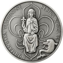 Jitka Lucemburská - 700. výročí narození stříbro patina