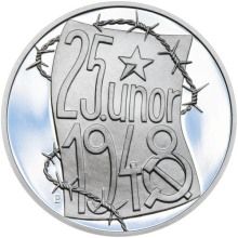 Memento 25. února 1948 - komunistický puč v Československu  - 28 mm stříbro Proof