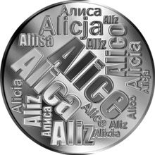 Česká jména - Alice - velká stříbrná medaile 1 Oz