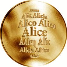 Česká jména - Alice - zlatá medaile