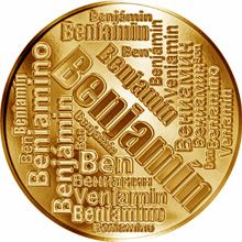 Česká jména - Benjamín - velká zlatá medaile 1 Oz