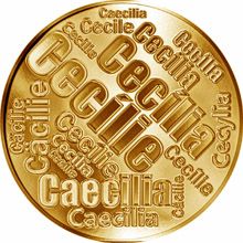 Česká jména - Cecílie - velká zlatá medaile 1 Oz