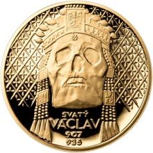 Sada zlatého dukátu a stříbrného odražku Relikvie svatého Václava - II. - proof