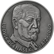 Ludvík Očenášek - 145. výročí narození stříbro patina