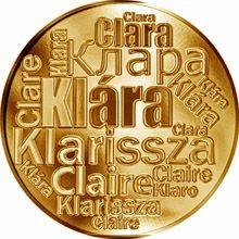Česká jména - Klára - velká zlatá medaile 1 Oz