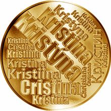 Česká jména - Kristýna - velká zlatá medaile 1 Oz
