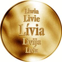 Slovenská jména - Lívia - velká zlatá medaile 1 Oz