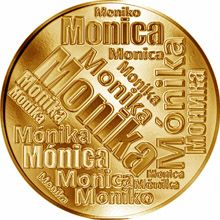 Česká jména - Monika - velká zlatá medaile 1 Oz