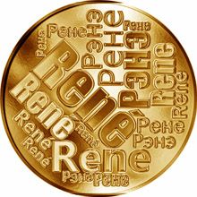 Česká jména - René - velká zlatá medaile 1 Oz