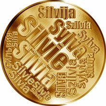 Česká jména - Silvie - velká zlatá medaile 1 Oz